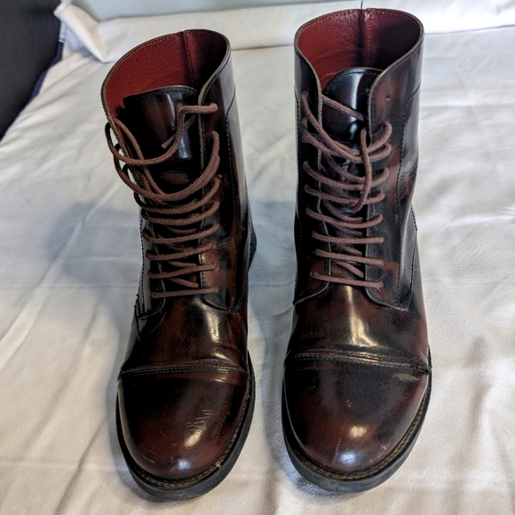 Patent leather lace up ankle boots - Picture 1 of 5